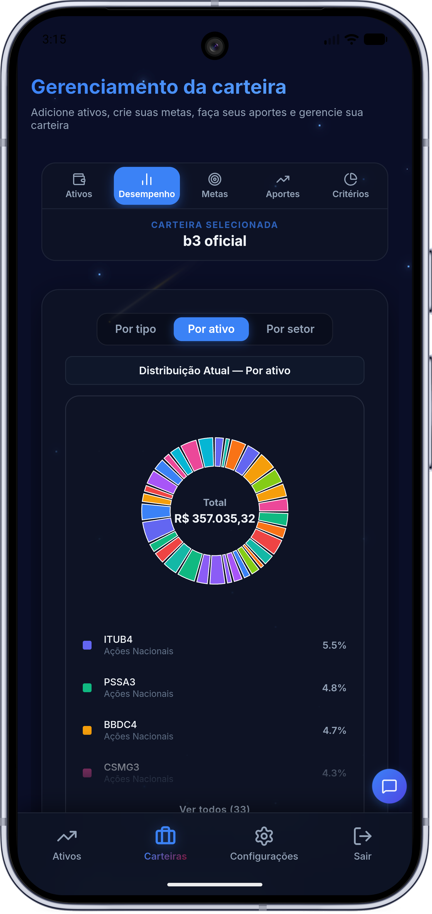 Divisão de ativos - Mobile