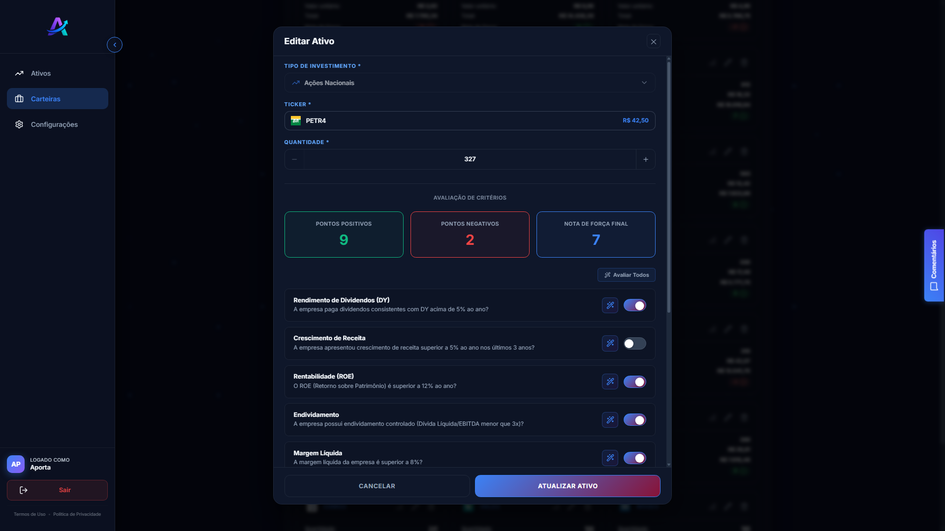 Avaliação nota final - Web